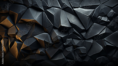 Black stone texture. Abstract background. 3d rendering, 3d illustration,Generative AI