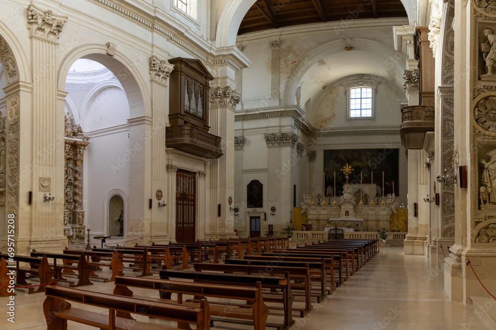 interior view of the Santa Irene church in the old town of Lecce