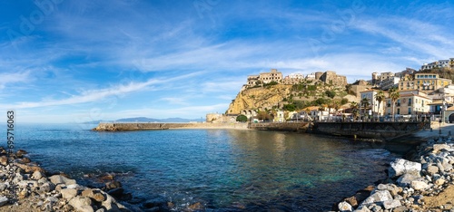 view of the old town and harbor of Pizzo Calabro on the Gulf of Euphemia in Calabria photo