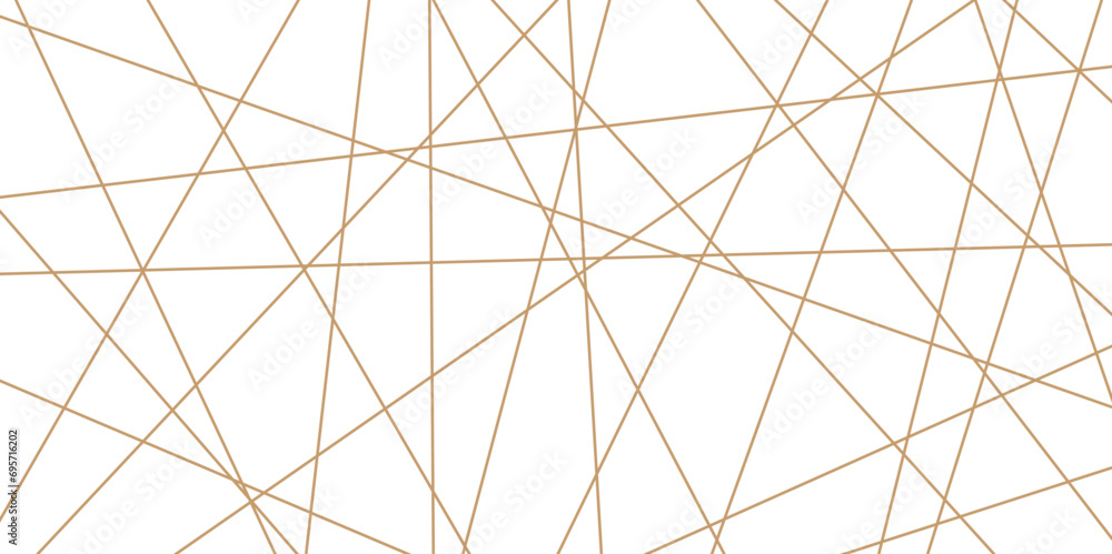 Abstract luxury gold geometric random chaotic lines with many squares and triangles shape on white background. Abstract luxury gold geometric random chaotic lines with many squares and triangles shape on white background.