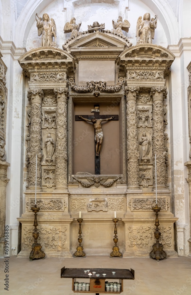 altar in a side chapel of the Church of Saint Irene in the Old Town of Lecce
