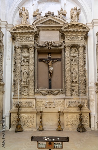 altar in a side chapel of the Church of Saint Irene in the Old Town of Lecce