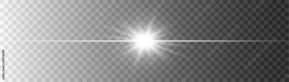 Light effect bright star isolated on transparent background for web design and illustrations Vector 10eps. - obrazy, fototapety, plakaty 