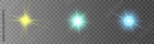 Light effect bright star isolated on transparent background for web design and illustrations Vector 10eps.