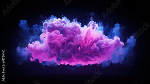 pink cloud on dark background. Generative Ai © Shades3d