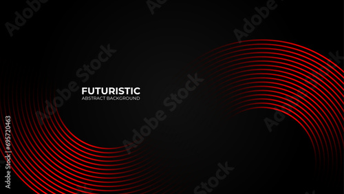 Futuristic abstract background. Glowing circle lines design. Swirl circular lines element. Future technology concept. Horizontal banner template. Suit for cover, banner, backdrop, website. Vector illu photo