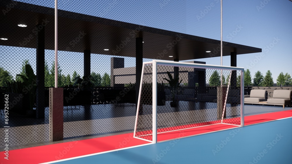 Φωτογραφία Goal for futsal court or mini soccer on roof top