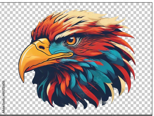 vector vintage eagle head mascot colorful concept logo background © Mia