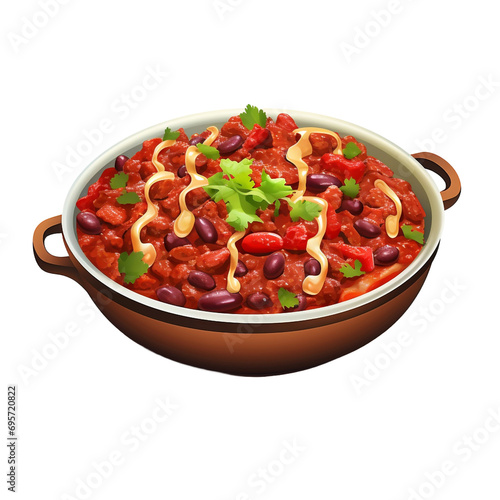 Chili con carne isolated on transparent background