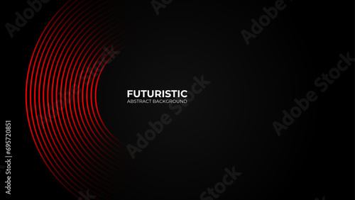 Futuristic abstract background. Glowing circle lines design. Swirl circular lines element. Future technology concept. Horizontal banner template. Suit for cover, banner, backdrop, website. Vector illu