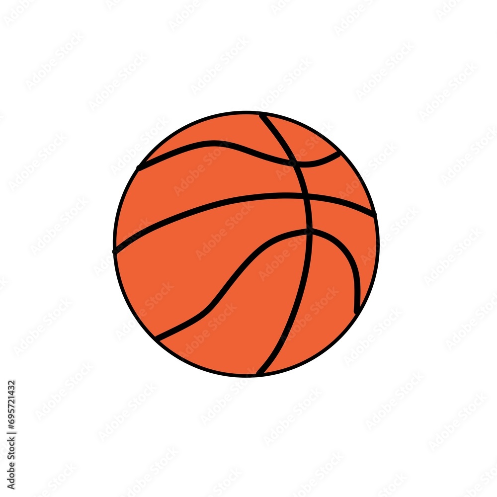 illustration vector graphic of basketball. Basketball is a group ball sport consisting of two teams of five people each competing to score points by putting the ball into the opponent's basket.