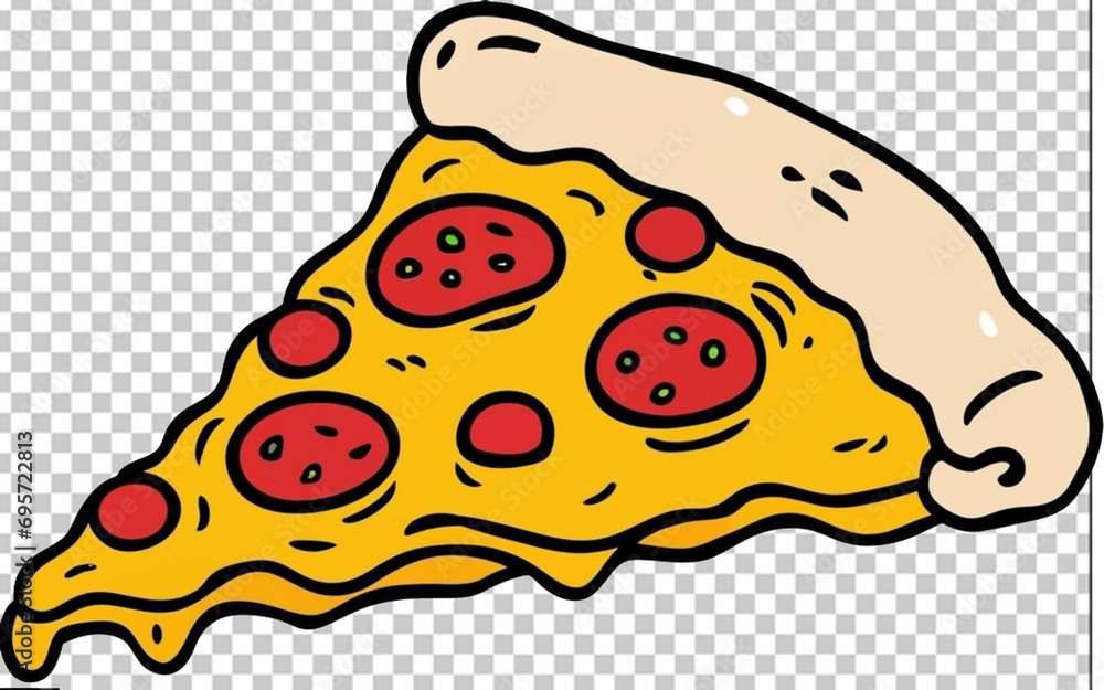 vector flying slice of pizza cartoon vector logo background vector flying slice of pizza cartoon vector logo background