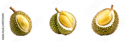 Tempting Durian Delight Set on Transparent Background photo