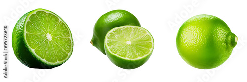 Refreshing Lime Fruit Isolated on Transparent Background photo
