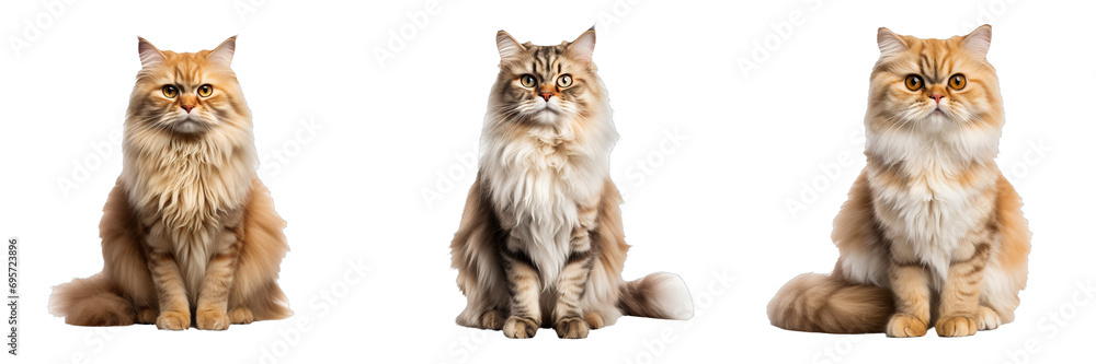 Graceful Persian Cat Posing Proudly on Transparent Background - obrazy, fototapety, plakaty 