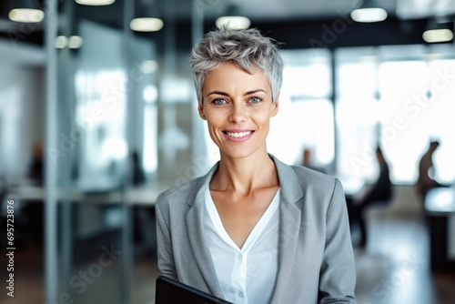 business woman standing at office