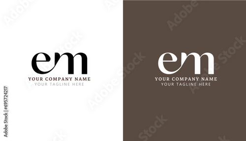 EM logo design, em  Typographic icon, EM letter, EM monogram, em Business logo, em Creative logo 