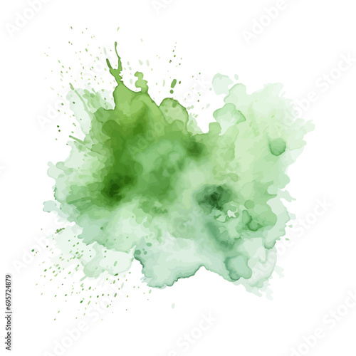 soft green watercolor splash stain background