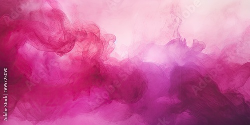 Watercolor background with waves and blurring. Pink, magenta, fuchsia, mixing of colors photo