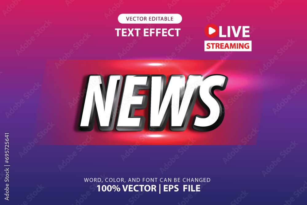 3d editable text effect template breaking news logo for news events or latest news headlines with old style metallic gradient. - obrazy, fototapety, plakaty 