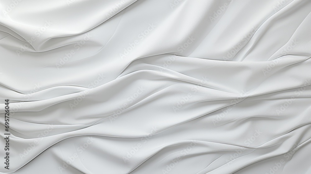 Graceful Folds. Captivating White Silk Satin Fabric Graceful Folds. Captivating White Silk Satin Fabric