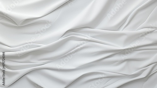 Graceful Folds. Captivating White Silk Satin Fabric