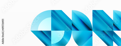 Minimalist background with square-tiled geometric circles, symphony of precise patterns. Interlocking shapes create tranquil yet captivating backdrop, blending modernity and structured elegance