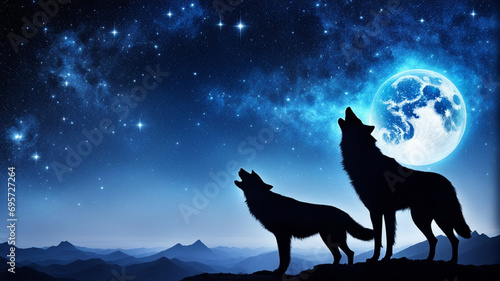 wolf howling at night © Usman