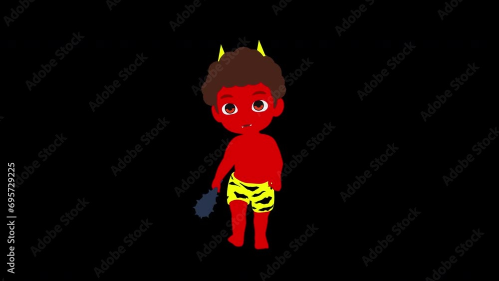 歩いている赤鬼 正面