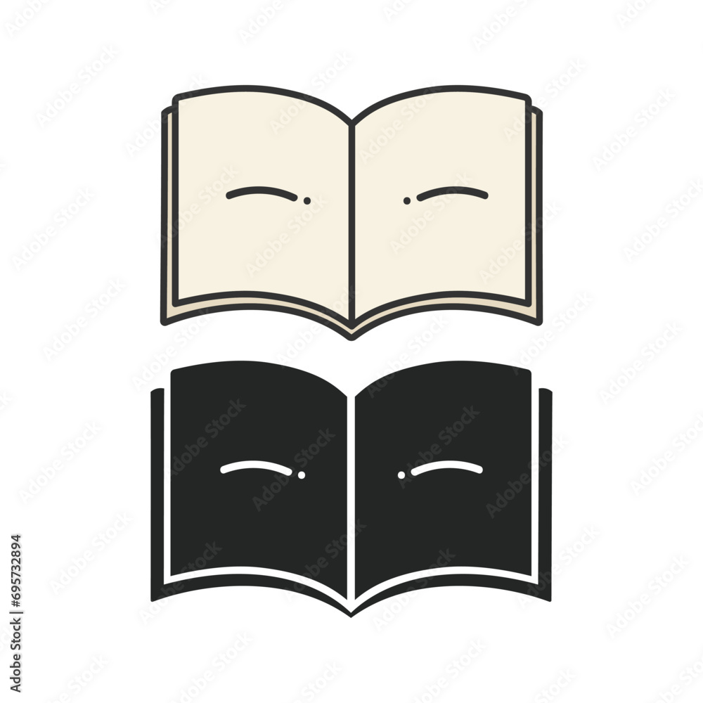 Open book set isolated vector illustration. Open book set isolated vector illustration.