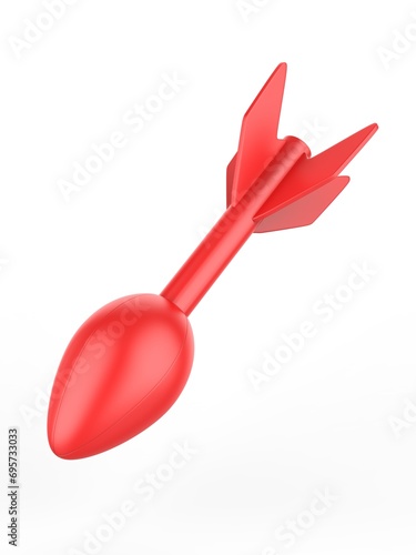 Blank dart toy Isolated on white background. 3d illustration. photo