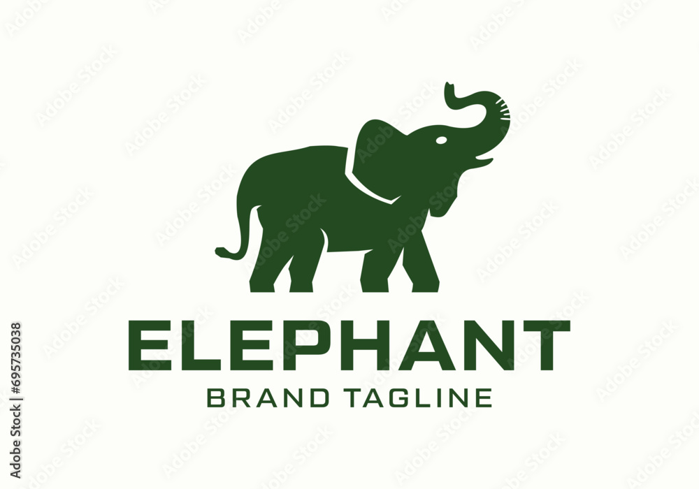 Fototapeta premium Elephant silhouette logo icon vector illustration design