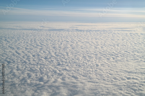 Wide white clouds seen from above