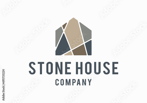 stone house logo icon vector design template