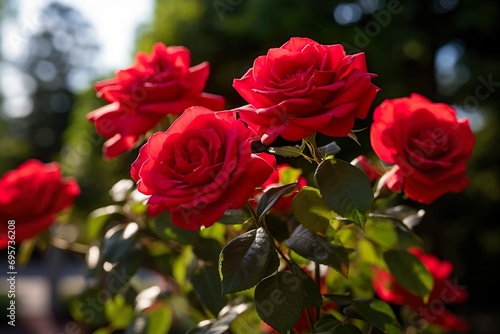 beautiful shot of red roses made with generative ai 