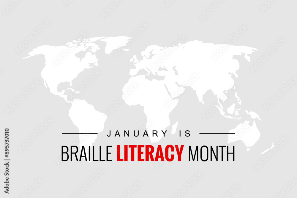Fototapeta premium National Braille Literacy Month Holiday concept. Template for background, banner, card, poster, t-shirt with text inscription
