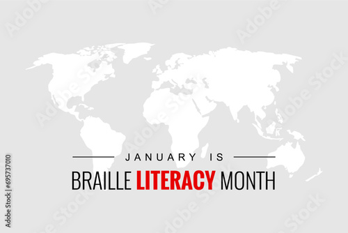 National Braille Literacy Month Holiday concept. Template for background, banner, card, poster, t-shirt with text inscription