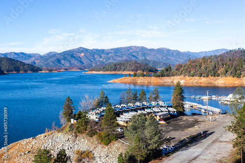 Shasta Lake marina in California