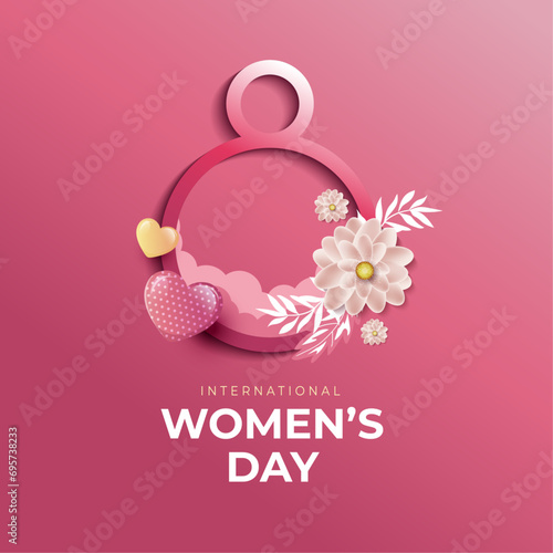 International happy women's day banner abstract vector creative design 