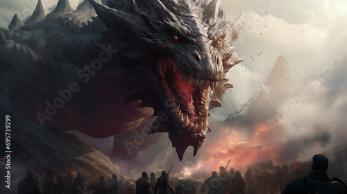 ancient dragon protecting its horde