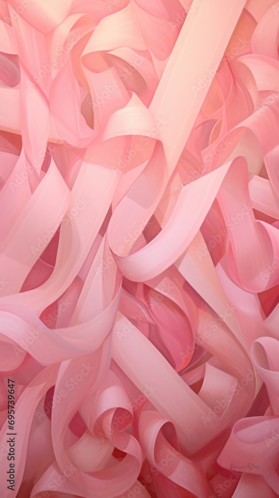 Pink ribbon . Vertical background