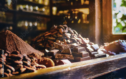 Chocolate making in a rustic style photo