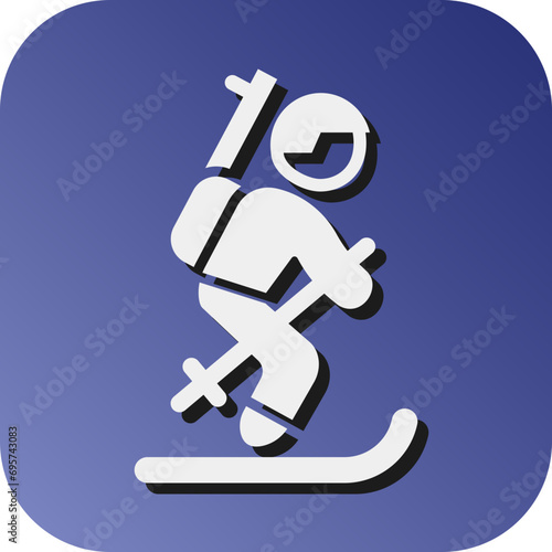 Biathlon Vector Glyph Gradient Background Icon Design