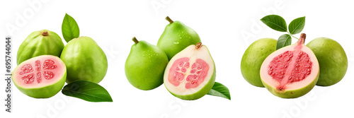 Vibrant Guava Fruit Set on Transparent Background