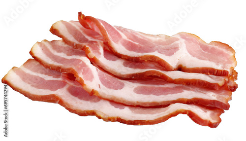  Delicious cooked bacon slices, cut out  photo