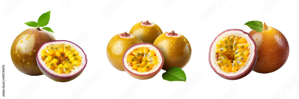 Tantalizing Passion Fruit Duo on Transparent Background