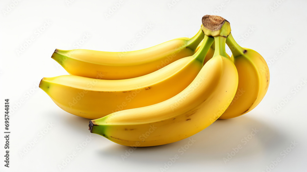 Fruit, banana and healthy food in studio for vegan diet, snack and vitamins. Mockup, white background and flatlay of organic, fresh and natural agriculture produce for vegetarian nutrition. Fruit, banana and healthy food in studio for vegan diet, snack and vitamins. Mockup, white background and flatlay of organic, fresh and natural agriculture produce for vegetarian nutrition.