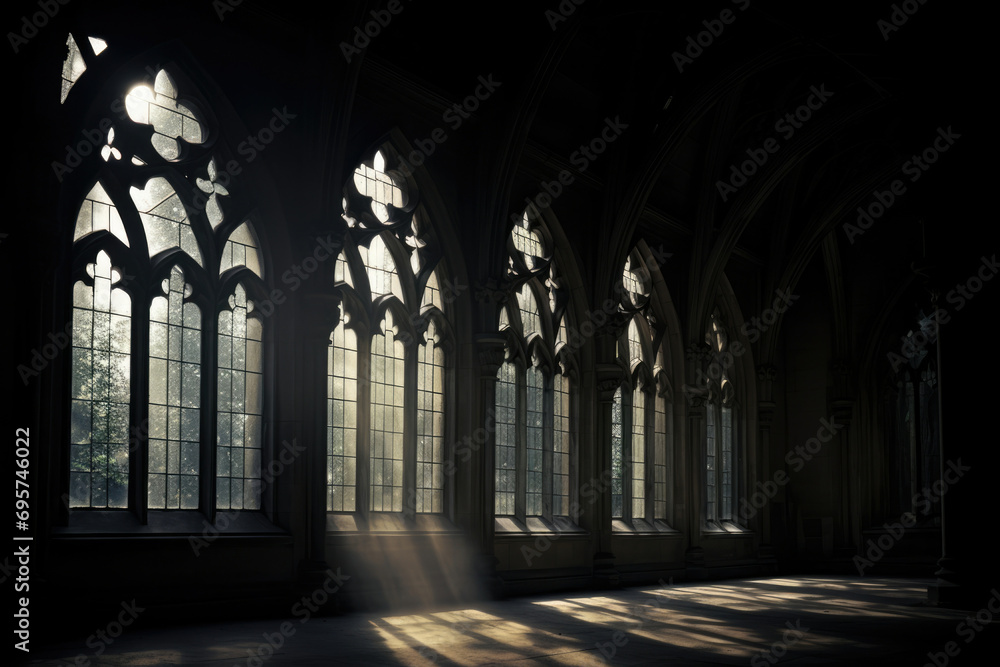 Fototapeta premium Old church medieval travel religious religion cathedral gothic interior historical arch building architecture