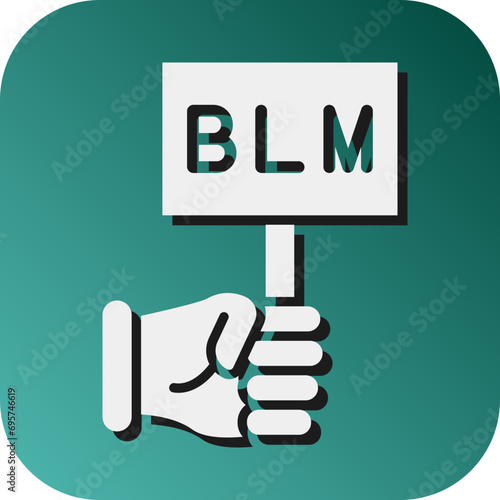 Black Lives Matter Vector Glyph Gradient Background Icon Design