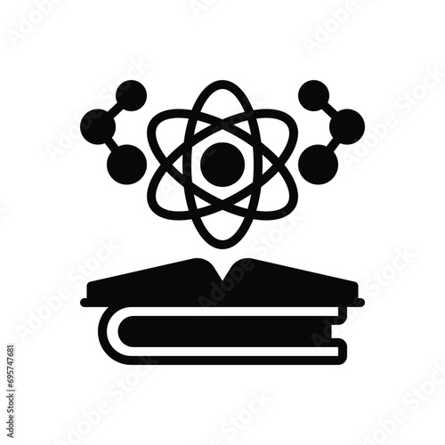 Black solid icon for physics 